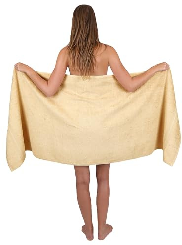 Betz Saunatuch Badetuch groß XXL Badetücher Saunahandtücher Frottee Größe 70 x 200 cm Gold Qualität 600g/m² Farbe beige