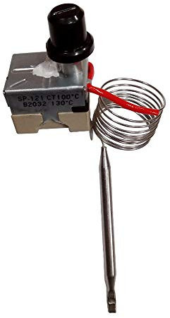 Termostato de seguridad con capilar largo 1,5 m 90/110 grados rearme manual termostato para estufa de pellets chimeneas calderas