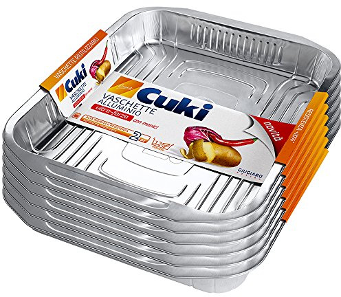 Cuki Vaschette Alluminio - Doppia Forza - 12 porz - rettangolari [RS74G] - 6 confezioni da 2 pezzi