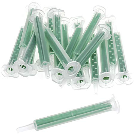 Xiaoyztan 20pcs 1:1 Epoxy Mixing Nozzle, Static Mixer Tip for AB Glue Adhesive Gun, Plastic Resin Mixing Nozzles Fit 50ml Cartridges, Static Mixer for Glue Applicator