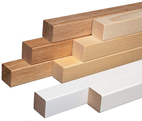 Quadratleisten Abschlussleisten Sockelleisten MDF Buche Fichte Eiche 20x20mm (Buche weiß LACKIERT)