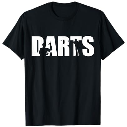 Darts Geschenke Darts T-Shirt Schwarz S Klassische Passform Klassisch Crew Neck Kurzarm Pull-On 100% Polyester atmungsaktiv Darts Fans Herren Unisex Kinder Herbst Sommer 1 Count 0 Pockets