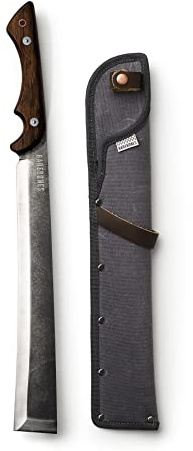 Barebones Japanese NATA Tool - Full Tang Machete for Yard Work - Balanced for Controlled Chopping & Cutting - Hunting Machete Knife with Sheath - Hardwood Walnut Handle - Stainless Steel Blade