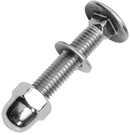 Schlossschrauben M10x90/90 mm mit Hutmuttern & Unterlegscheiben M10 aus Edelstahl A2 (10 Stück) | Flachrundschrauben - Kappenmuttern hohe Form - Beilagscheiben von MESAROS®