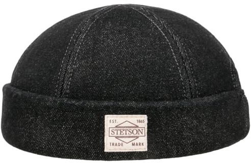 Stetson New Denim Dockermütze Damen Herren Made in EU 100% Baumwolle Denim-Look Größenverstellbar Sommer Winter