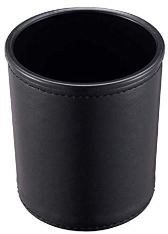 Dequate Dice Cup - Leather Black Dicebox, Shaker Holder Cups, For Entertainment Games, Bar, Travel, Party (Without Tray Or Dice)