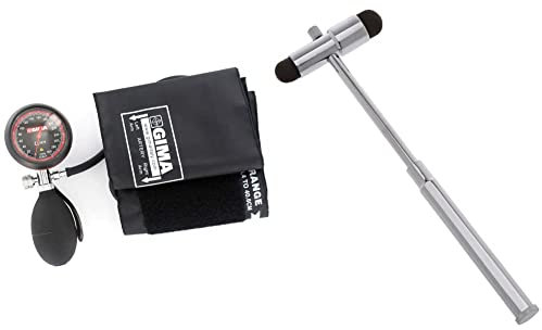 GIMA 32725 Sfigmomanometro London, Adulti, Nero & Gima Martello Neurologico Classico, Buck Classic, Senza Lattice