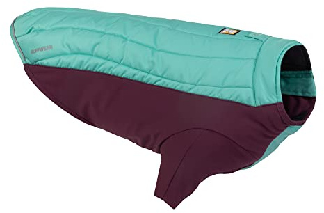 RUFFWEAR Powder Hound Isolierte Hundejacke, Wetter- und wasserabweisend, kaltes Wetter, Hundemantel mit Fleecefutter, Premium Wintermantel Schneeanzug für Hunde, Aurora Teal – Medium