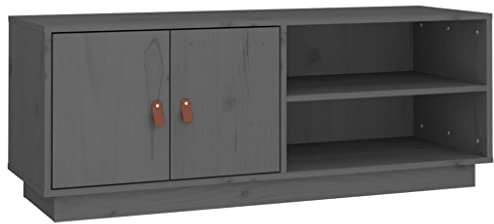 vidaXL Mueble de TV Aparador Armario Auxiliar Salón Juego Consola Soporte Estante Almacenamiento Videoconsola de Madera Maciza de Pino Gris