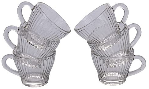 Galileo Casa SET 6 TAZZINE CAFFE'VETRO LINEE VERTICALI 90ML