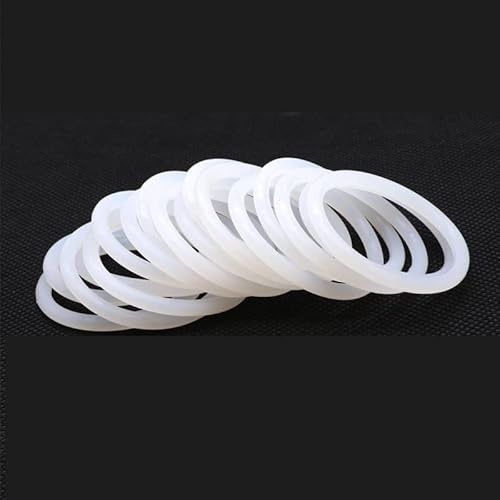 GatherTOOL 10 Stück CS 2,4 mm weiße Silikon-Ringdichtung OD 6~60 mm lebensmittelechter wasserdichter Unterlegscheiben-Gummi-isolierter O-Ring-Gummiring (Color : 10Pcs, Size : OD 60mm ID 55.2mm)