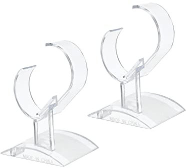 PATIKIL Orologio Display Stand, C Forma Singolo Orologio Bracciale Display Cremagliera Trasparente Orologio Supporto 63x45mm 2pz