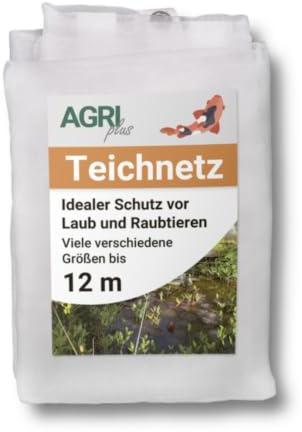 AGRI plus Teichnetz mit Ösen I 4 x 5 m I Verschiedene Maße I Engmaschiges Netz 0,8 x 0,8 mm I Teichschutz gegen Reiher I Schutznetz mit Randverstärkung I Abdecknetz UV-stabil & wasserdurchlässig