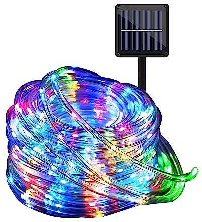 Wlevzzor Solar String Lights Outdoor Waterproof, 22M/72Ft 200 LED Solar Rope Lights, Fairy Patio Waterproof Tube Lights with 8 Modes for Lawn, Garden, Yard, Party, Christmas Tree (Colors Light)