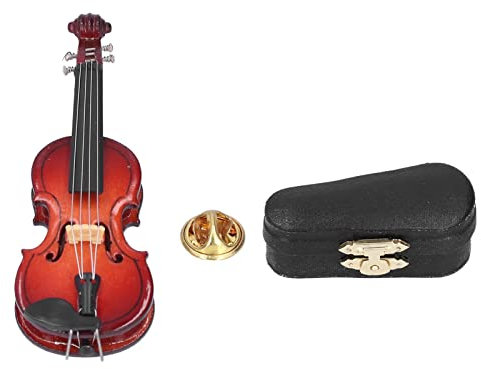 HERCHR Broche De Violon, Broche De Violon Mignon Broche De Violon en Bois élégant Modèle D'instrument De Musique élégant épinglette avec Cadeau Musical Casw