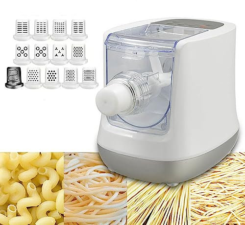 Pasta Machine,Automatic Pasta Maker,with 12 Shape Discs,650g Large Capacity,Quick Appearance in 3 Minutes,for Homemade Noodles, Spaghetti, Fettucine and Penne