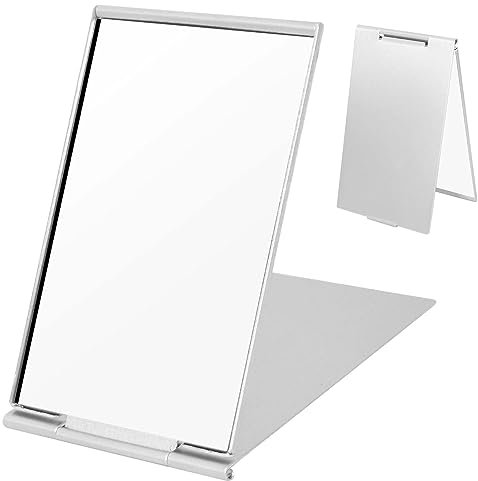 Colexy Specchio a Mano 10x7 cm Specchio Tascabile Specchio Cosmetico Portatile Specchietto Pieghevole Specchio Ultrasottile e Resistente Per Viaggi Ufficio Rasatura Campeggio e Trucco
