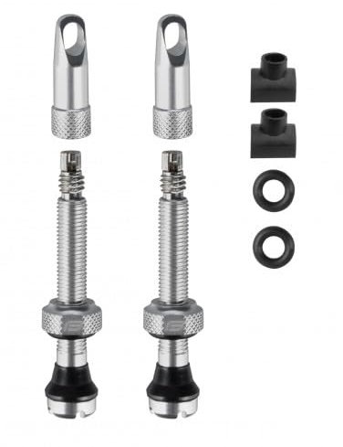 FORCE Coppia valvole tubeless strada e MTB alluminio 44 mm - Silver
