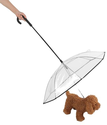 Hunde-Regenschirm, Hunde-Regenhut-Kopf-Regenschirm, Hunde-Regen-Schnee-Tages-Spaziergang-Regenschirm, Zusammenbaubarer Transparenter Regenschirm für Hunde und Katzen mit
