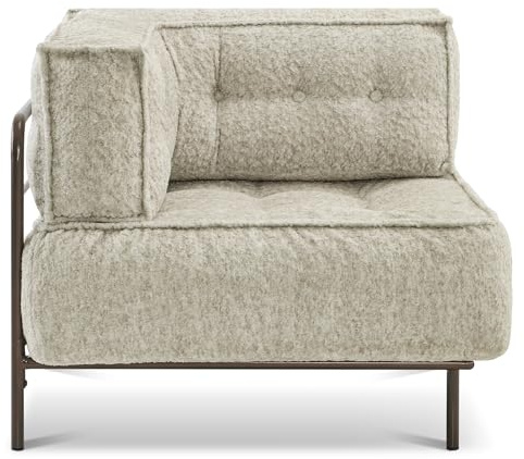 MCombo Modular Sofa Couch with Removable Cushion, Accent Sofa Chair, Upholstered for Living Room, Apartment, Office (Ivory, Corner Seat)