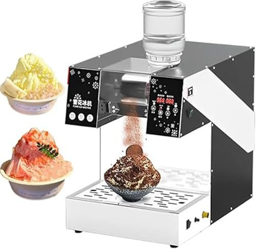 GXLDIANPU 1350W Commercial Snowflake Ice Maker, Ice Crusher Smoothie Machine, Adjustable Speed, Microcomputer Control, Quick Ice Dispensing In 3 Seconds, for Bar Counter Cocktails/Milk