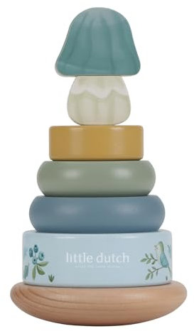 Little Dutch 7242 FSC Holz Ring Stapelturm - Forest Friends blau