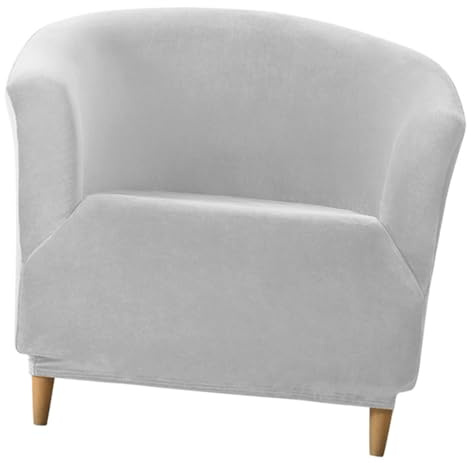 Mswborml Weich Cocktailsessel Bezug Samt, Abnehmbarer Hussen für Clubsessel Cocktailsessel Ohne Armlehne, Antirutsch Sesselschoner Elastisch Sesselürberwurf, Waschbar Schonbezug für Clubsessel,C