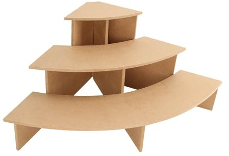 Youyijia 3 Tier Craft Fair Table Corner Display Stand Make Up Shelf MDF Table Display Unit POS Point of Sale Display Stand for Retail Counter Shop