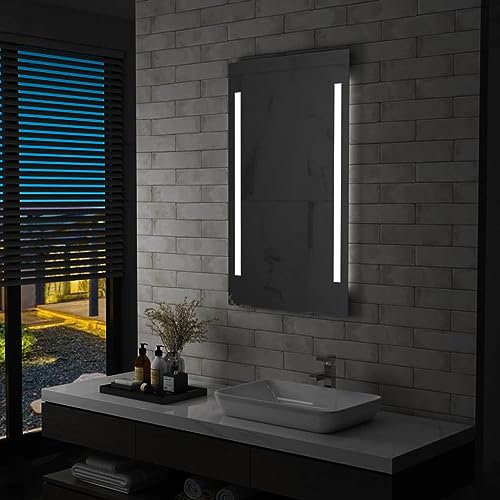 ShGaxin Badezimmer-Wandspiegel Badspiegel Mit Beleuchtung, Wall Mirror, Make Up Spiegel, Spigelbadzimmer, Spiegel An Der Wand, Badezimmerspiegel, 60 x 100 cm