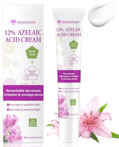 Siero all'acido azelaico al 12%, siero all'acido azelaico per macchie di melanina, contro rossori, anti brufoli e noduli, purifica i pori, schiarisce i segni dell'acne (20 g)