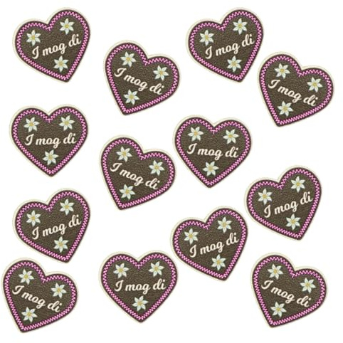 bayrische Streudeko Lebkuchenherz-Herz Pink 25 Stück Holz-Kleinteile by Woidladinger