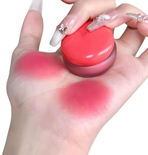 Blush Rouge À Lèvres, Pot de Pudding Flou pour les Lèvres et les Joues, Coréen Blush avec Bâton Applicateur, Pots de Fard À Joues / Baume À Lèvres Floutants Multi-usages(#06 with applicator stick)