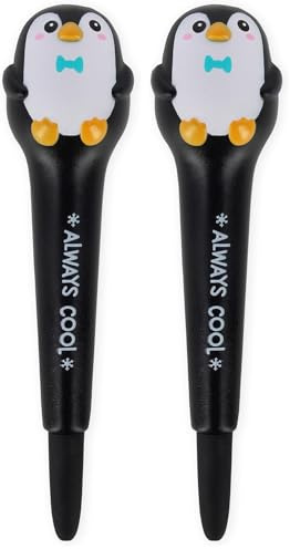 LEGAMI, Anti-Stress-Gelstift – Squeezies, Schreibwaren zum Entspannen, Konzentration, Anti-Stress, super weich, schwarze Tinte, Durchmesser der Spitze 1 mm, Thema Pinguin (Packung mit 2)