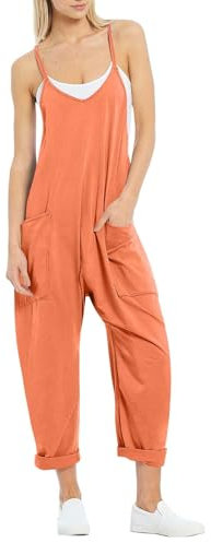 Jumpsuits Für Damen, Latzhose Damen Sommer Lang Elegant Ärmellos Einteiler Sexy Overalls Baggy Playsuit Bib Romper Sport Arbeitsoverall Leichte Sommerhose Mit Träger Jumpsuit Damen Sportlich Latzhose