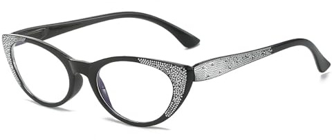Generisch Cateye-Lesebrille, Computerlesegerät mit Blaulichtblockierung Lesebrillen Sehhilfe Brille Lesehilfe für Damen(Schwarz,2.5 x)