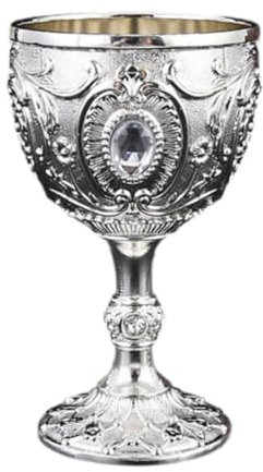 JISADER Mini cáliz Agua en Relieve, Reutilizable, con Diamantes imitación, Decorativo, para Beber, pequeño Vaso para Vino Cocina, Plata