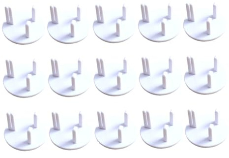 Kindersichere Steckdosenabdeckung Uk Standard, Weiß | Abs Ausführung, für Steckdose und Power Outlet, 15 Stück Packung für Kinder und Babys