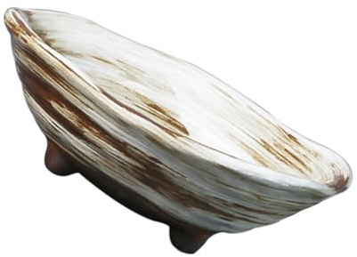 TOYANDONA Pot de Fleurs Céramique Shallow Design Bol Décoratif pour Plantes et Cactus Pot de Jardin Élégant pour Intérieur et Extérieur