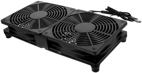 HOLIDYOYO Ventilador USB Doble para PC Diseño Compacto y Silencioso con Control de Refrigeración para Ordenadores y Routers Fácil Instalación