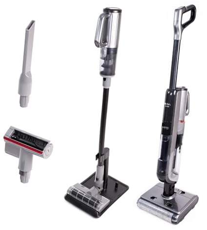 Saimac Nova Aspirapolvere Lavapavimenti Senza Fili con Kit Aspirazione, Doppio Rullo Autopulente Anti-Groviglio, Lava e Aspira, 23 KPa Potente Aspirazione, Pulizia Pavimenti e Tappeti