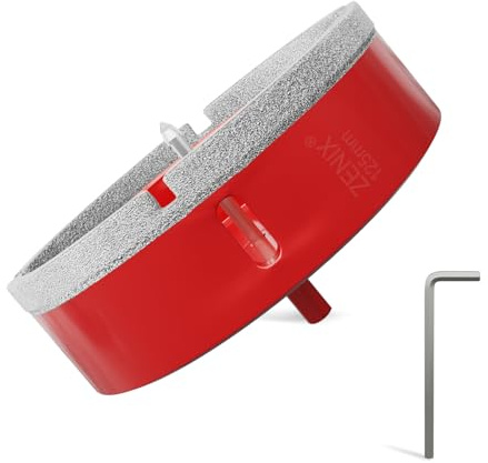 Scie cloche diamantée avec foret de centrage (125 mm), idéale pour un perçage précis dans la porcelaine, la céramique, le granit, la pierre et les bouteilles en verre. Conçue avec professionnalisme