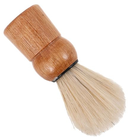 IWOWHERO Gesichtshaarrasierpinsel und Einfache Reinigung und Borsten Retro mit Holzgriff für Effektive Rasur für Bartpflege und Zuhause