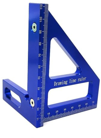 Righello triangolare di precisione 45 90 gradi multifunzionale in lega di alluminio carpentiere s goniometro strumento di misurazione ad alta precisione per ingegnere falegnameria fai da te