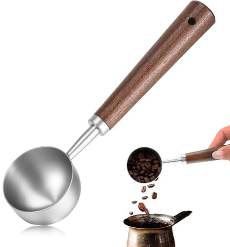 Cuchara medidora de Acero Inoxidable 15 ml con Mango Largo, utensilio preciso para medir Granos, molido o Polvo, Ideal para Baristas y Cocina Diaria