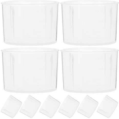 Beaupretty Tazas Medidoras de Plástico Pp 15 Ml Translúcidas, Pack de 10 Unidades, Vaso Medidor Graduación Precisa para Laboratorio, Medicina Líquida y Mezcla de Pintura, Uso Reutilizable