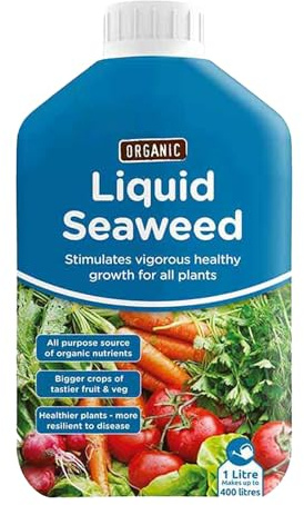 Organic Liquid Seaweed Fertiliser for Plants, Natural Plant Growth Booster, All-Purpose Organic Nutrient Solution for Flowers, Vegetables & Fruits, Improves Root Strength, (1 L)