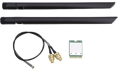 Sxhlseller Tarjeta de Red WiFi 7 M.2, Adaptador de Red Inalámbrico de Triple Banda 2,4 GHz 5 GHz 6 con Antenas 2X2 5,8 Gbps 4K QAM MLO, para Portátiles con 11