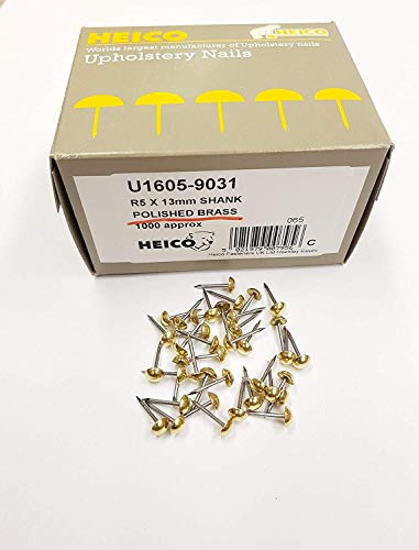 1000 Small Solid Brass 6mm Upholstery Nails Furniture Studs PINS