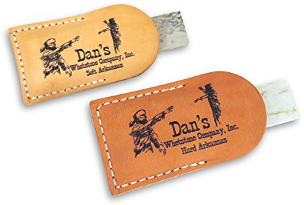 Dan's Whetstone Company Inc. Bundle-2 teiliges Set von echten Arkansas Tasche Messer schärfen Steinen Wetzsteine 3X 1 X 1/4 im Lederbeutel