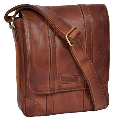 Herren Echtes Leder Zwei Töne Designer Kreuzkörper Jahrgang Hellbraun Beiläufig Flug Tasche - Oia
